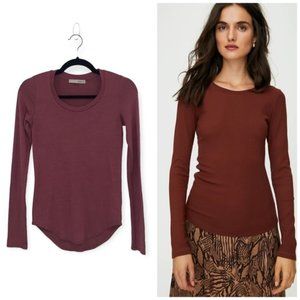 ARITZIA Wilfred Free pink mauve long sleeves Crewneck top size XS